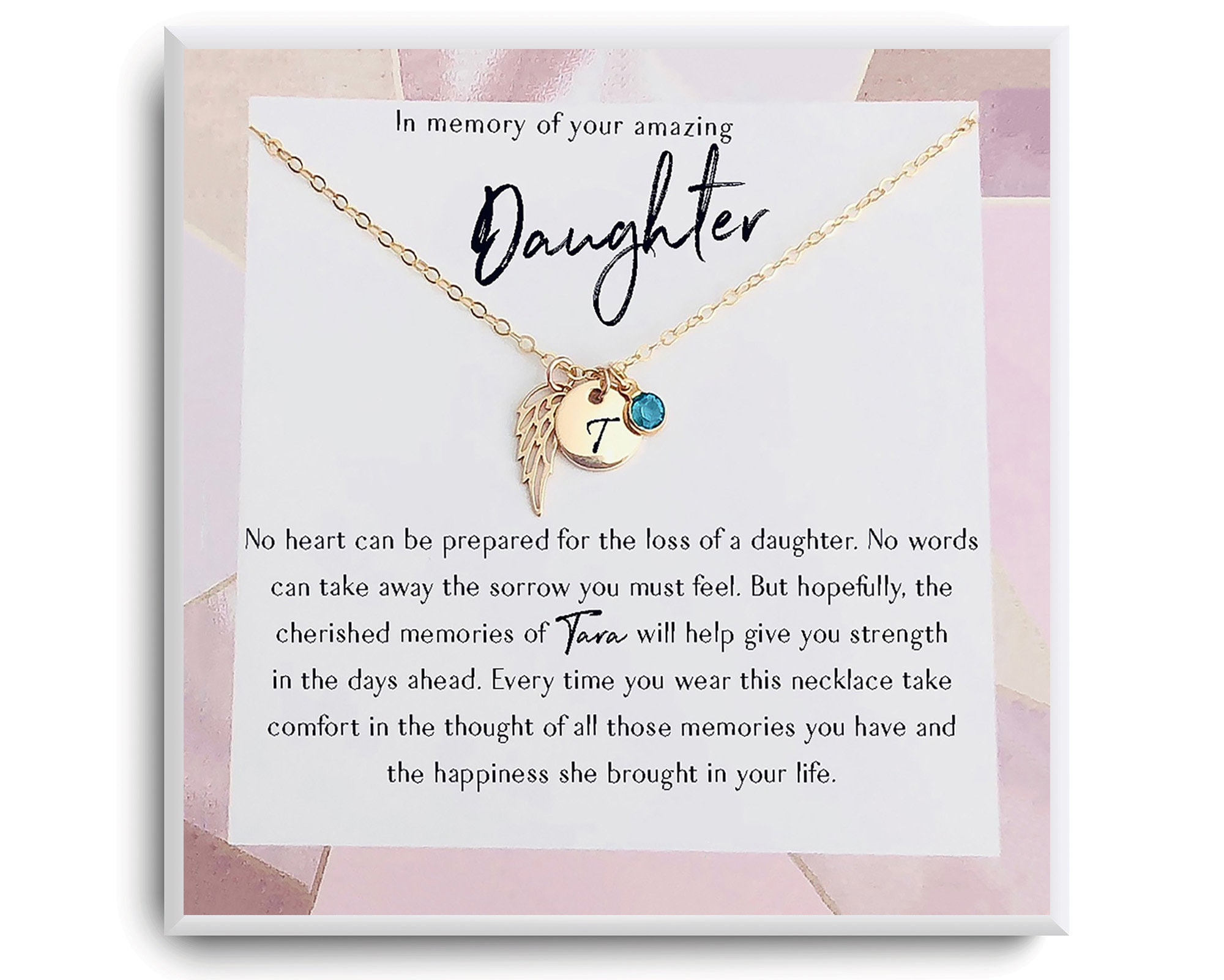 Loss of daughter Gift - In memory of daughter - Daughter Remembrance Necklace - Daughter memorial Gift - Grieving Mother - Passed away