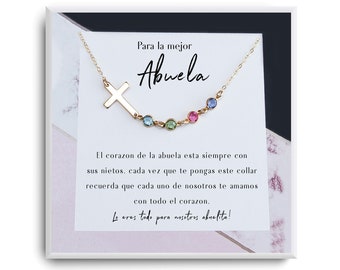 Collar de regalo para Abuela - Cadeau pour Abuela - Dia de la madre - Cumpleaños - Collier Abuela pour grand-mère - Bijoux Abuela personnalisés