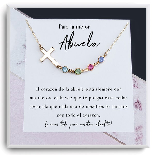Collar de regalo para Abuela - Cadeau voor Abuela - Dia de la madre - Cumpleaños - Abuela ketting voor oma - Gepersonaliseerde Abuela sieraden