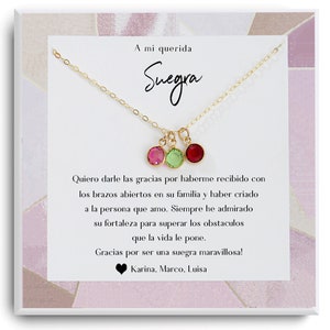 Regalo Suegra - Regalo Para Mi Suegra - Regalo de Suegra Española de Nuera - Cumpleaños De La Suegra -Collar Suegra - Navidad