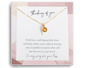 Pensando en ti Regalo - Pérdida de regalo de simpatía de la madre - Regalo de pérdida de la madre - Collar conmemorativo Mamá Pérdida de la madre - Perdón por su pérdida
