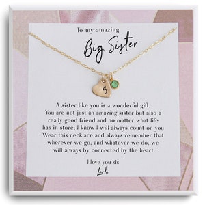 Big Sister Necklace Gift -  Sister Gifts Big Sister Birthday Gift for Big Sister Jewelry Gift for Sister - Sister Mothers day Gift  - Sissy