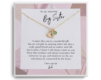 Big Sister Necklace Gift -  Sister Gifts Big Sister Birthday Gift for Big Sister Jewelry Gift for Sister - Sister Mothers day Gift  - Sissy