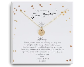 Collana regalo per damigella d’onore junior, ringraziamento per essere il mio regalo per damigella d’onore junior, regalo di ringraziamento per damigella d’onore Jr, proposta per damigella d’onore junior