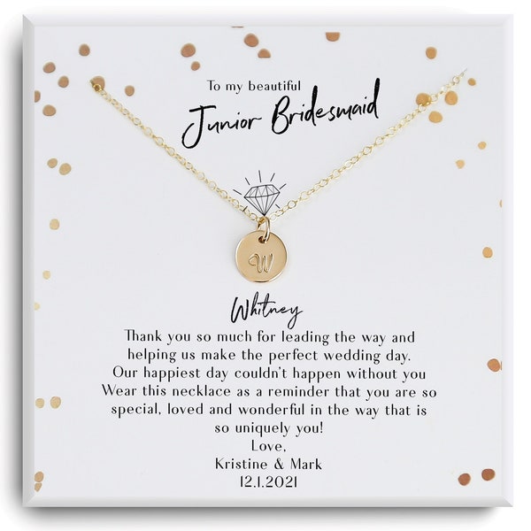 Junior Bridesmaid Gift Necklace - Thank You For Being My Junior Bridesmaid Gift - Jr Bridesmaid Thank You Gift - Junior bridesmaid proposal