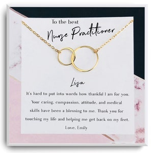 Nurse Practitioner Gifts for Women, Nurse Practitioner Graduation Gift, Thank you gift for nurse - FNP gifts - Nurse necklace - Gold, silver