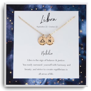 Libra Necklace - Zodiac Necklace - Horoscope Necklace - Libra Birthday - Gold Zodiac Necklace Constellation - Zodiac Sign Birthday Gifts