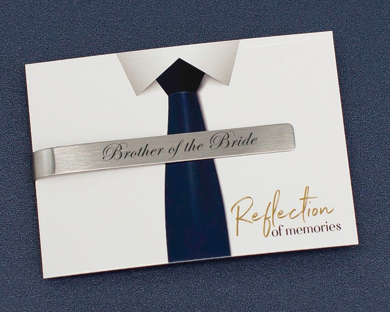 Brother of the Bride Gift Tie Clip for him Wedding Gift Gift for brother Personalized gift brother Gift from bride from sister image 4