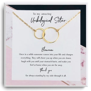Unbiological sister Necklace Gift - Best Friend Necklace - Cadeaux pour Belle-Sœur - Best Friend BFF Gift Bijoux avec Coffret Cadeau - Demoiselle d’honneur