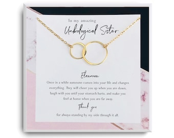 Unbiological sister Necklace Gift - Best Friend Necklace - Gifts for Sister in Law - Best Friend BFF Gift Jewelry with Gift Box - Bridesmaid