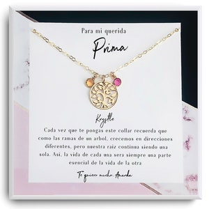 Regalo para prima - Prima Necklace gift - Regalos españoles, Cousin Necklace Gifts, Primo favorito - Cousin Necklace Gift, Christmas,Cumpleaños
