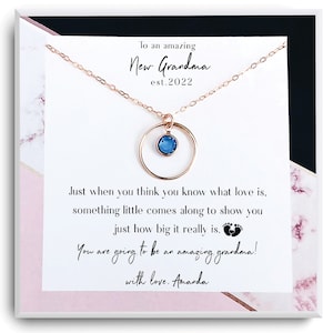 New Grandma Gift - Promoted to Grandma pregnancy reveal Gift for New Grandmother - Grandma Jewelry - First Time Grandma - Gold, Silver, Rose