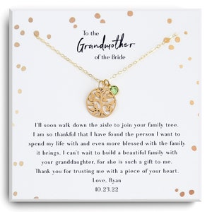 Großmutter der Braut Geschenk Halskette - Oma der Braut am Hochzeitstag Geschenk - Dankesgeschenk vom Bräutigam - Geschenk für Oma der Braut