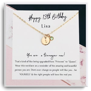 Ragazza 13° compleanno - Regali di compleanno per adolescenti - Gioielli per 13° compleanno - Collana per il tredicesimo compleanno - Regalo per 13 anni - Biglietto con messaggio