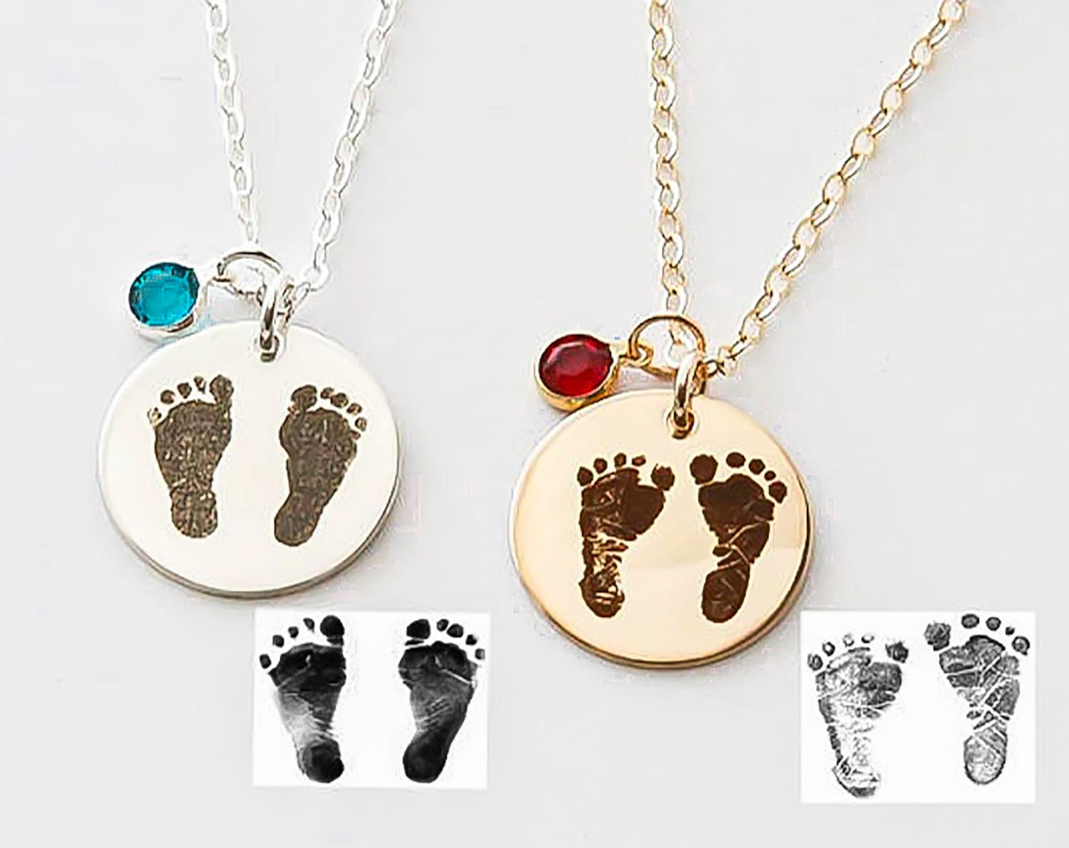 ACTUAL FOOTPRINT NECKLACE Custom Footprint Jewelry Baby Etsy