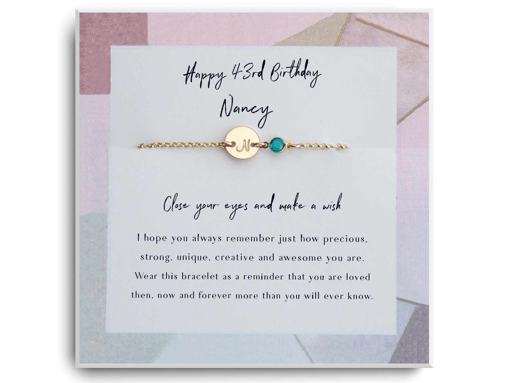 43rd birthday Gift Bracelet - 43rd birthday gift for women -Birthday Gift for her - Gift for 43 year old - 43rd Golden Birthday Gift