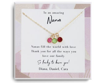 Nana necklace - Nana Gift Personalize - Nana necklace with Birthstone - Mom Gift - Grandma Necklace - Gift for Grandma - Nana Jewelry - Gold