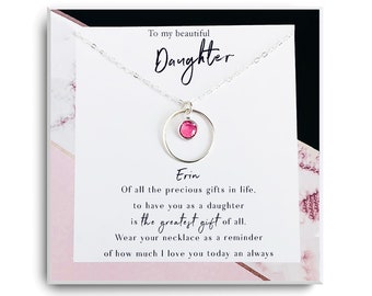 Daughter Gift from Mom to Daughter Necklace for Daughter Gift for Daughter from Mom daughter gift from dad - birthday gift - Birthstone