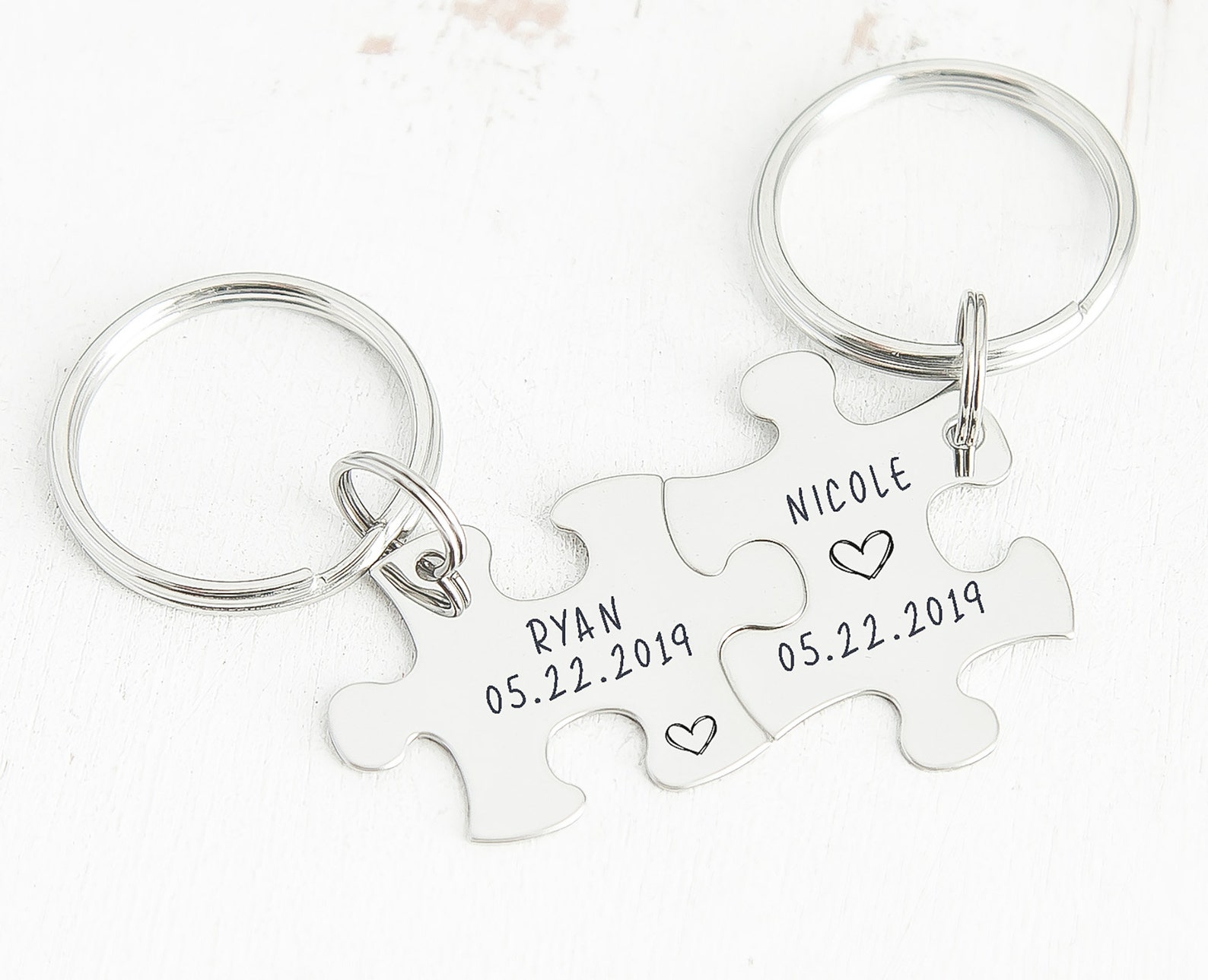 Personalized Keychain Couples Keychain Anniversary Key Etsy