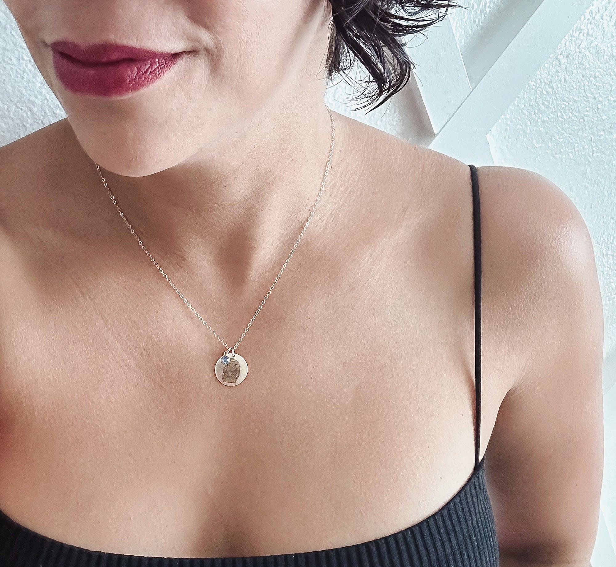 Collana Personalizzata Con Impronte Digitali – Incisione Unica, Scegli Pietra O Lettera, In Oro 18K, Oro Rosa O Argento – Gioiello Ricordo