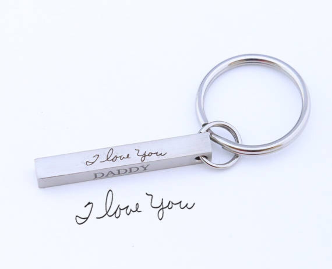 Handwriting Keychain / Custom Handwriting Keychain / Signature Etsy