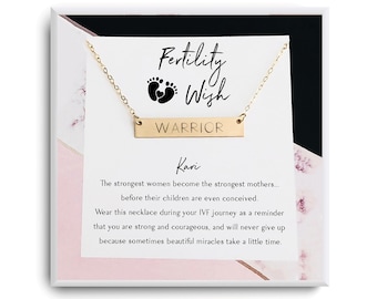 Regalos de infertilidad - Regalo de FIV para mamá - Regalo de fertilidad - Collar de guerrero - Regalo de apoyo - Collar de fertilidad - Tratando de concebir regalo