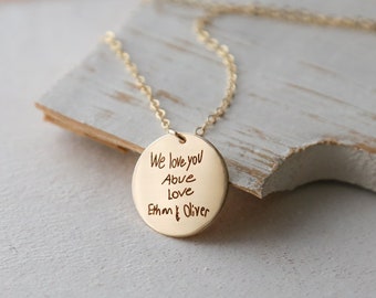 Kids Drawing Necklace  - Actual Handwriting Necklace - Your Child's Drawing Jewelry - Your Handwriting Necklace - Signature Necklace