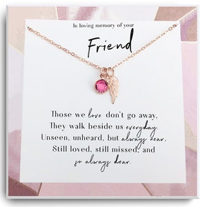 Loss of Friend Gift Memorial Necklace Sympathy Friend Remembrance Gift Friend Memorial Gift Bereavement Condolence Keepsake Grieving Friend