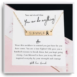 Cancer Survivor gift - Survivor Jewelry - Recovery Necklace - Aanmoedigingscadeau - Krachtcadeau - Borstkankerlint - Je hebt deze kaart