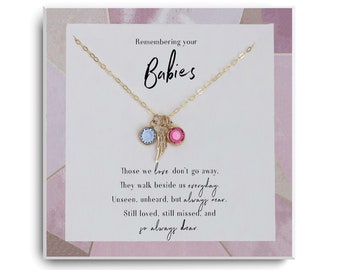 Twin Miskraam Gift Ketting - Twin engel baby's - Sympathie Gift - Memorial Sieraden - Moeder tot engelen - Zwangerschap Verlies van baby's