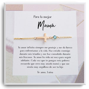 Regalo Para Mamá de Hija - Mom Gift From Daughter - Bracelet With Spanish Message - Regalo de cumpleaños para mama- Christmas spanish gift