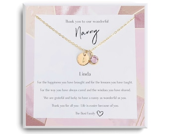Nanny Gift Necklace  - Nanny Thank You Gift  - Nanny Goodbye Gift  - Babysitter Gift - Appreciation Gift - Nanny Birthday Gifts