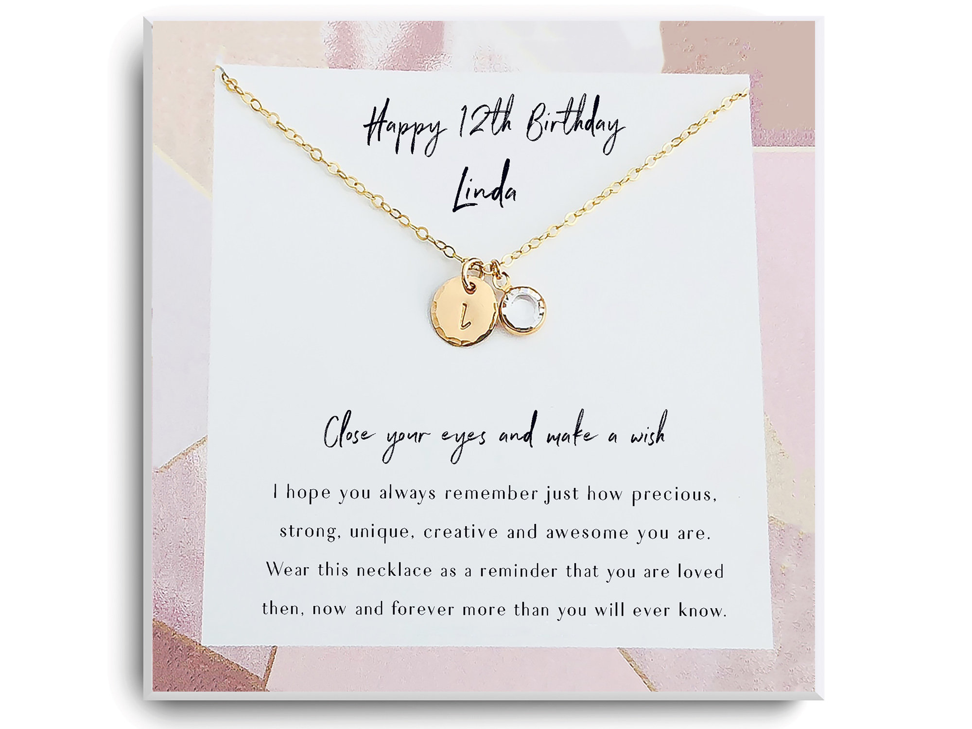 12th Birthday Gift, Birthday Gift for 12 Year Old Girl, 12th Birthday Necklace, Personalized Gift, Custom Jewelry, Gift for 12th Birthday