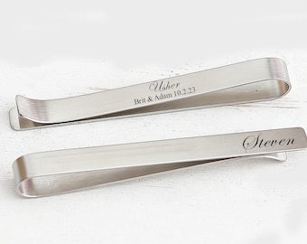 Usher Proposal Gift - Junior Groomsman Gift - Will You Be my Usher Proposal - Personalized Usher Gifts for wedding - Engraved Tie Bar