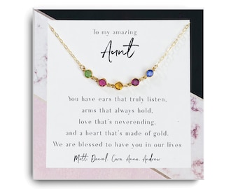 Aunt Gift Necklace - Aunt Niece Necklace - Aunt Niece Gift - Aunt Niece Jewelry - Birthstone Necklace for Aunt - Tia Necklace