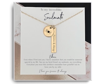 To My Soulmate Necklace - Soulmate Gift - Soulmate Jewelry - Jewelry Gift For Her - Soulmate Christmas Gift - Anniversary Gift for her