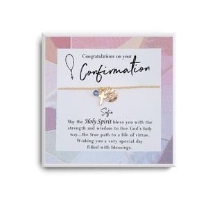 Confirmation Cross Bracelet - Confirmation Gifts for daughter, Girls, Teen Girls, Women - Confirmation Jewelry - Christian Gift Necklace
