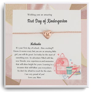 First day of Kindergarten bracelet -Kids back to school gifts -1st day of kindergarten -Separation anxiety kindergarten gift - Girls Jewelry
