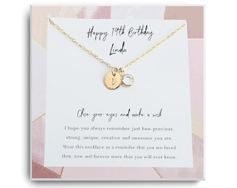 19th Birthday Gifts for Girls - Gift for 19 year old girl gift for her - 19th Birthday Gift Necklace - Nineteenth birthday - Golden Birthday
