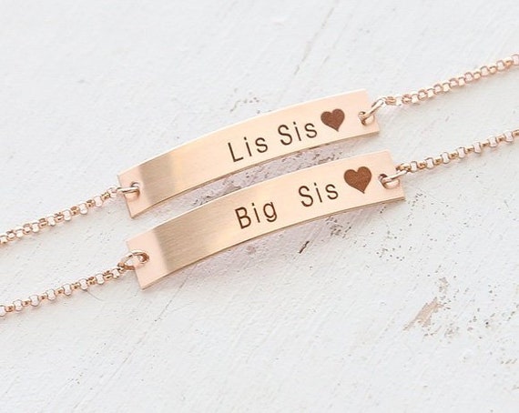 NextStone Simple Big Sis Middle Sis Little Sister Stainless Steel Bracelet Open Cuff Bracelet for Women Girls NextStone Simple Big Sis Middle Sis Little Sister Stainless Steel Bracelet Open Cuff Bracelet for Women Girls