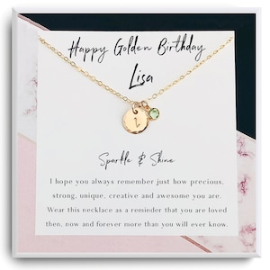 Golden Birthday Gift Necklace - Happy Golden Birthday - Personalized Birthday Gift - Gift for her , women, girl, sister, daughter, friend