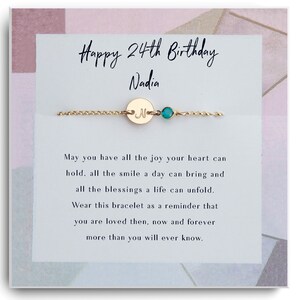 24th birthday Gift Bracelet - 24th birthday Present -Birthday Gift for her - Gift for 24 year old gifts - 24th Golden Birthday Gift