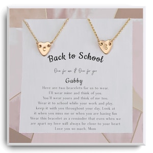 Separation anxiety bracelets - one parent one child - Mommy And Me Bracelet set - First Day Of School Bracelet - Kindergarten Bracelet