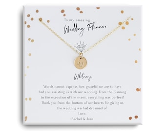 Hochzeitskalender Geschenk Kette - Hochzeitskalender Geschenk, EventPlaner Geschenk, Dankesgeschenk, Geschenk von Braut - Gold, Silber, Roségold