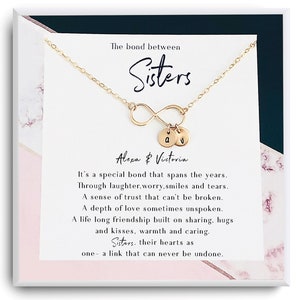Personalized birthday Christmas gifts for Sisters Initial Necklace Sister Gift for Sister best friend gift 1 2 3 4 sisters gifts for her