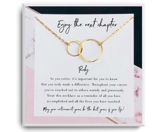 Retirement Gifts for Women - Retirement Necklace - Teacher Retirement Gift - Coworker Retirement Gift gifts for nurses - Interlocking Circle