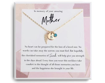 Regalo por la pérdida de una madre - En memoria de mamá - Regalo de duelo - Collar conmemorativo para mamá - Regalo conmemorativo para mamá - Hija en duelo - Tarjeta de condolencias