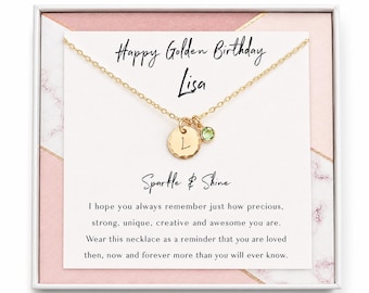 Golden Birthday Gift Necklace - Happy Golden Birthday - Personalized Birthday Gift - Gift for her , women, girl, sister, daughter, friend