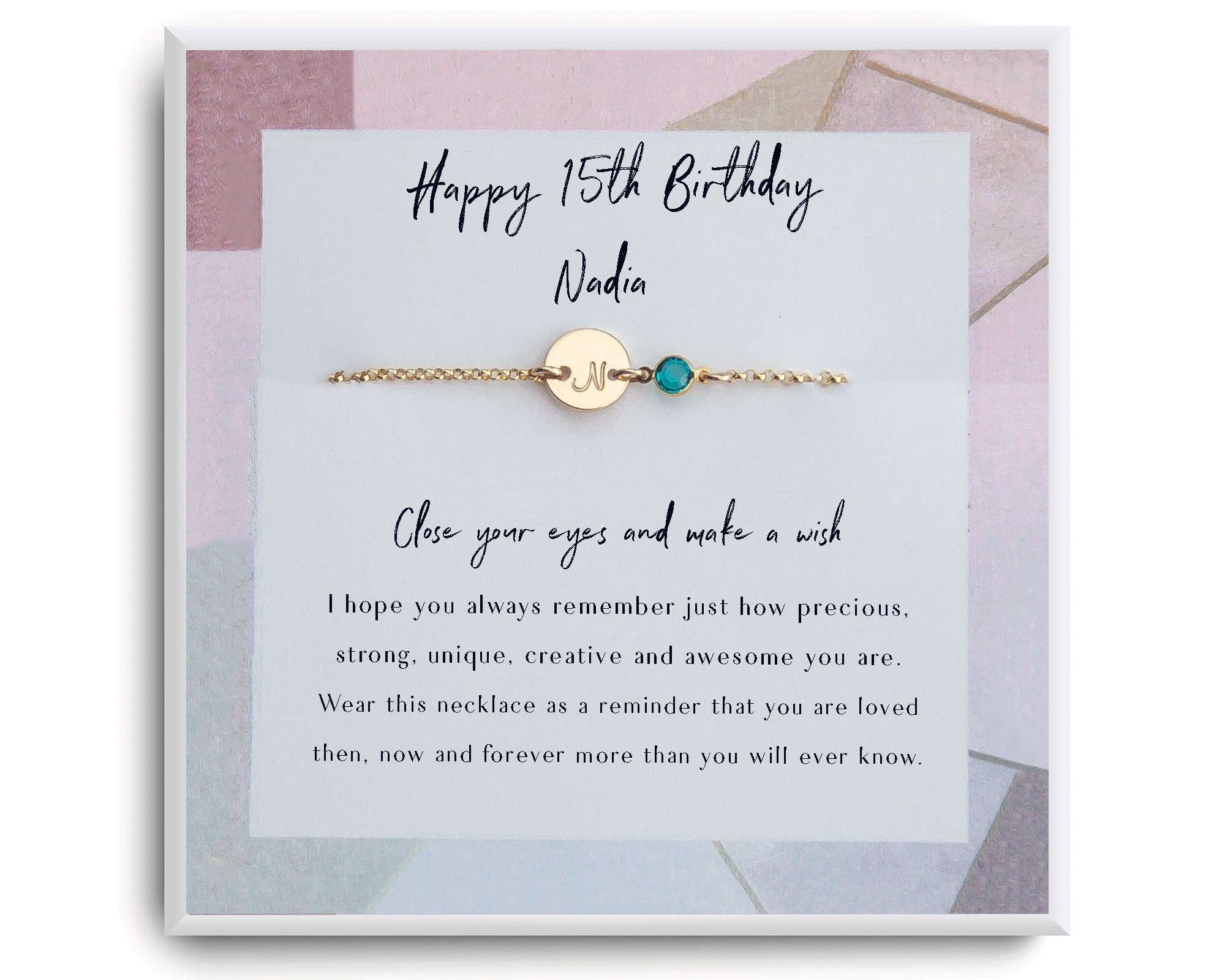 15th Birthday Gift for 15 Year Old Girl 15 Birthday Necklace Gifts 15  Birthday Jewelry for Friends Birthday Gifts for Sister Daughter 