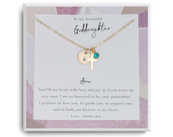 Goddaughter Gifts from Godmother- Goddaughter Baptism Gift - Goddaughter Necklace - First Communion Gift Girl - Confirmation gifts for girls